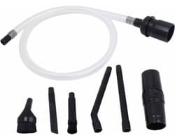 Micro stofzuiger hulpstukken 9-delig met 5x mini opzetstukken en 2x verloop voor standaard stofzuigerslangen 32mm t/m 35mm