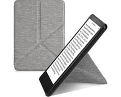 kwmobile ereader hoesje van stof - geschikt voor Amazon Kindle Paperwhite 11. Generation 2021 - Case met magneetsluiting - Cover in lichtgrijs