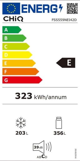 CHiQ FSS559NEI42D - Amerikaanse koelkast - 559 Liter - No Frost - 5.5 L Waterdispenser - Digitaal LED Display - Inverter Compressor - Snelvriezen tot -32℃ - 12 jaar garantie op compressor — thumbnail 2