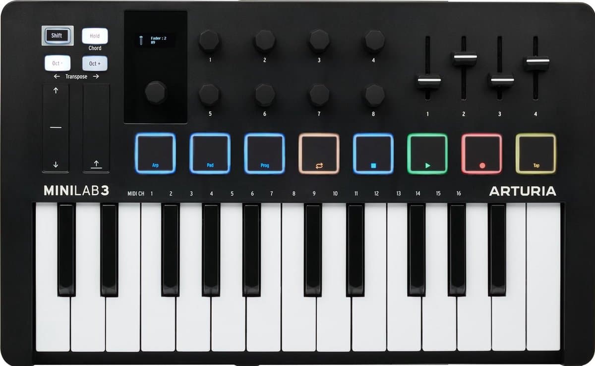 Arturia Minilab 3 - MIDI keyboard & pad controller - Zwart — afbeelding 1