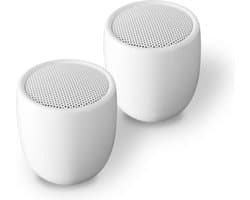 Fontastic Draadloze Luidsprekers - 5x5 cm - 2 X 5Watt - Bluetooth - Geschikt voor Smapthone en Tablet - Draagbaar - Wit