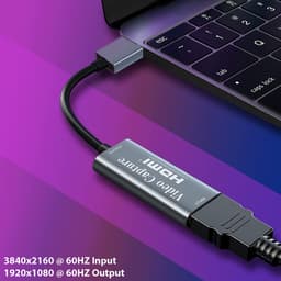 HDMI Capture Card Incl. USB-C Adapter - Video/Game Capture - HDMI naar USB - 1080P HD - Cam link - Video grabber - Streamen — thumbnail 4