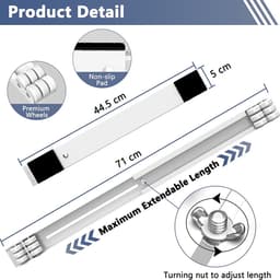 Wasmachineonderstel met rem Verplaatsbare verstelbare plank voor wasmachine droger Koelkastbelasting 300kg wit — thumbnail 3