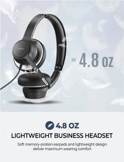 MPOW HC6 – Bedrade Computer Headset – USB & 3.5mm – Ruisonderdrukking – Zwart — thumbnail 4