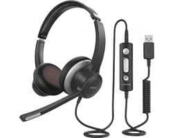 MPOW HC6 – Bedrade Computer Headset – USB & 3.5mm – Ruisonderdrukking – Zwart