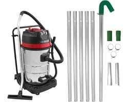 Maxblast - Dakgootreinigingssysteem 80L Nat & Droog Stofzuiger & 7,2m Dakgoot Stofzuigerstangenset Lange Reikwijdte Afvoerbuiszuiger - 1.2m - 7.2m - Industrieel