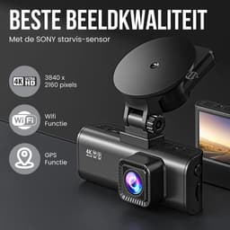 RedTiger F7NP Dual Dashcam voor auto - Ultra 4K & 1080P - Voor en Achter Camera - WiFi en GPS - 3,18 Inch met App - Sony Sensor - Dashcams - Parkeerbewaking - G Sensor - Loop opname - Full HD achter camera - Met 128GB SD Kaart — thumbnail 4