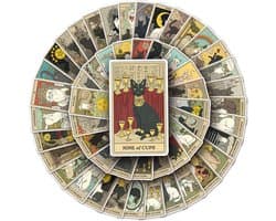 Tarot Kaarten Sticker set met Katten - 3x5CM - 78 stuks - Klein formaat stickers voor laptop, journal, agenda etc.