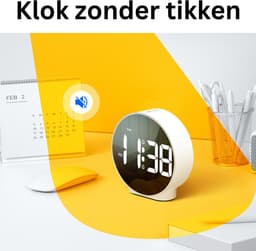 Digitale Wekker - Twee alarmen - Wit - Dimbaar - USB & AAA batterij - Voor volwassenen & kinderen - klok voor thuis in de slaapkamer en op vakantie - reiswekker & kinderwekker - alarmklok — thumbnail 4