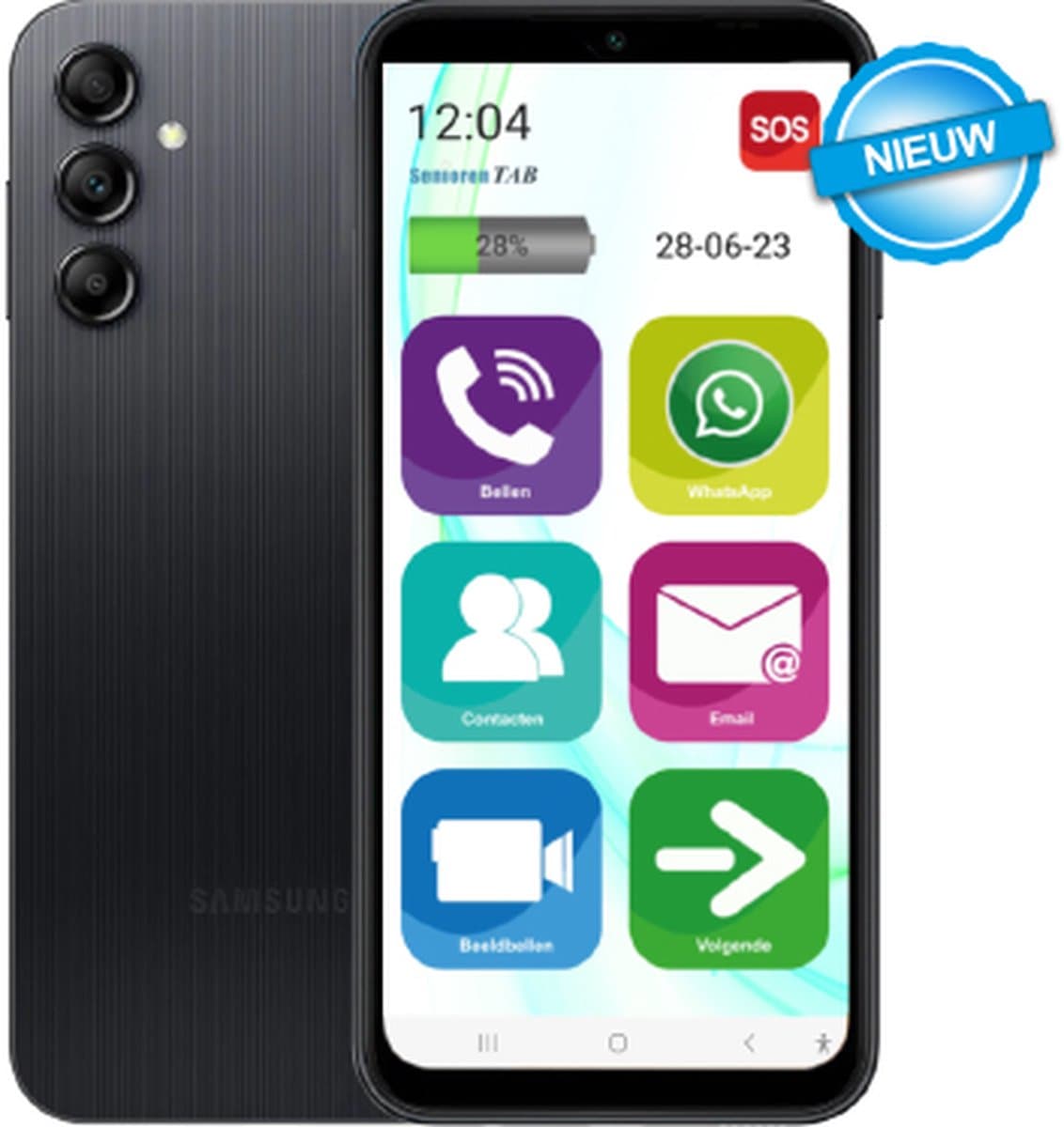 Senioren smartphone met grote knoppen - WhatsApp - simlockvrij - Op basis van Samsung - senioren mobiele telefoon — afbeelding 1