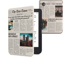 kwmobile e-reader hoesje geschikt voor Kobo Clara 2E hoes - E reader flip case met magnetische sluiting - Ereader cover - design in meerkleurig / zwart / zand