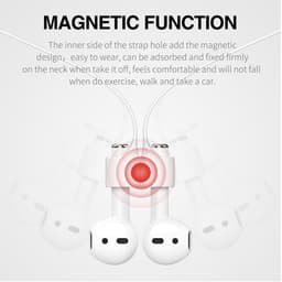 Anti-Lost Strap geschikt voor Apple Airpods - EarPods - Silicone koord - Wit — thumbnail 2
