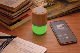 Xd Collection Speaker Met Licht Bluetooth Bamboe/abs Naturel — thumbnail 3