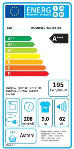 AEG warmtepompdroger T9DEN98BC — thumbnail 3