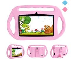 Kindertablet - tablet 7 inch - 16 GB - vanaf 2 jaar - leerzame tablet voor kinderen - Bluetooth - Wifi - spellen - camera - Roze -