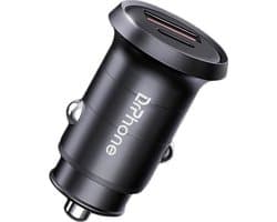 DrPhone Invisible Pro 2 - Autolader - Metalen behuizing - 30W - USB-C met PD & Qualcomm 3.0 USB - Snel Laden - Universeel Smartphones / Tablets — afbeelding 1