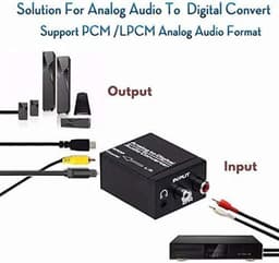 NÖRDIC SGM-148 Analoog naar digitaal audio converter - 48 kHz Audio Adapter voor Toslink naar RCA L/R - Zwart — thumbnail 4