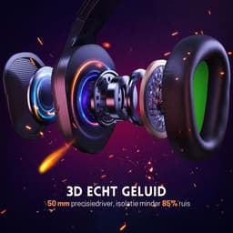 StayPowered RGB Gaming Headset - Ultiem Geluid voor Top Gamers - Ergonomisch Ontwerp - Ruisonderdrukkende Microfoon - Brede Compatibiliteit - Gemakkelijke Bediening - RGB Verlichting - Zwart/Groen - Levering Sneller dan Aangegeven! — thumbnail 2