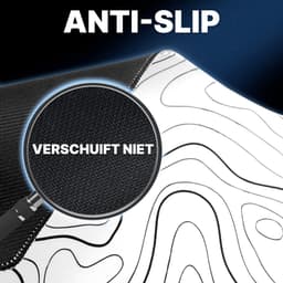 What's Goods - XXL Grote Muismat - 90x40 cm - Topografisch - 4 mm - Wit — thumbnail 2