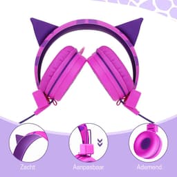 StayPowered Kinderhoofdtelefoon - Perfect voor Jonge Avonturiers - Schattig Design - Stereo Geluid - Ingebouwde Microfoon - Instelbaar en Opvouwbaar - Universele Compatibiliteit - Zacht Gevoerd - Paars - Levering Sneller dan Aangegeven! — thumbnail 5