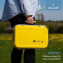 Portable BBQ - Draagbare Opvouwbare Picknick en Camping Barbecue - Geel - Roestvrij Staal - Perfect voor Buiten en Strand — thumbnail 3