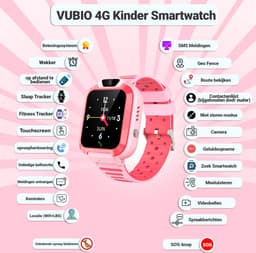 VUBIO Kinder Smartwatch B2 4G - Incl. SIM - Locatie - Videobellen — thumbnail 5