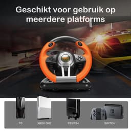 PXN - V3 Pro - Race Stuur met Pedalen & Flippers - Game Stuur - Geschikt voor PS4 - Xbox One - PC - Xbox Series X|S - PS3 - Nintendo Switch - OR — thumbnail 3