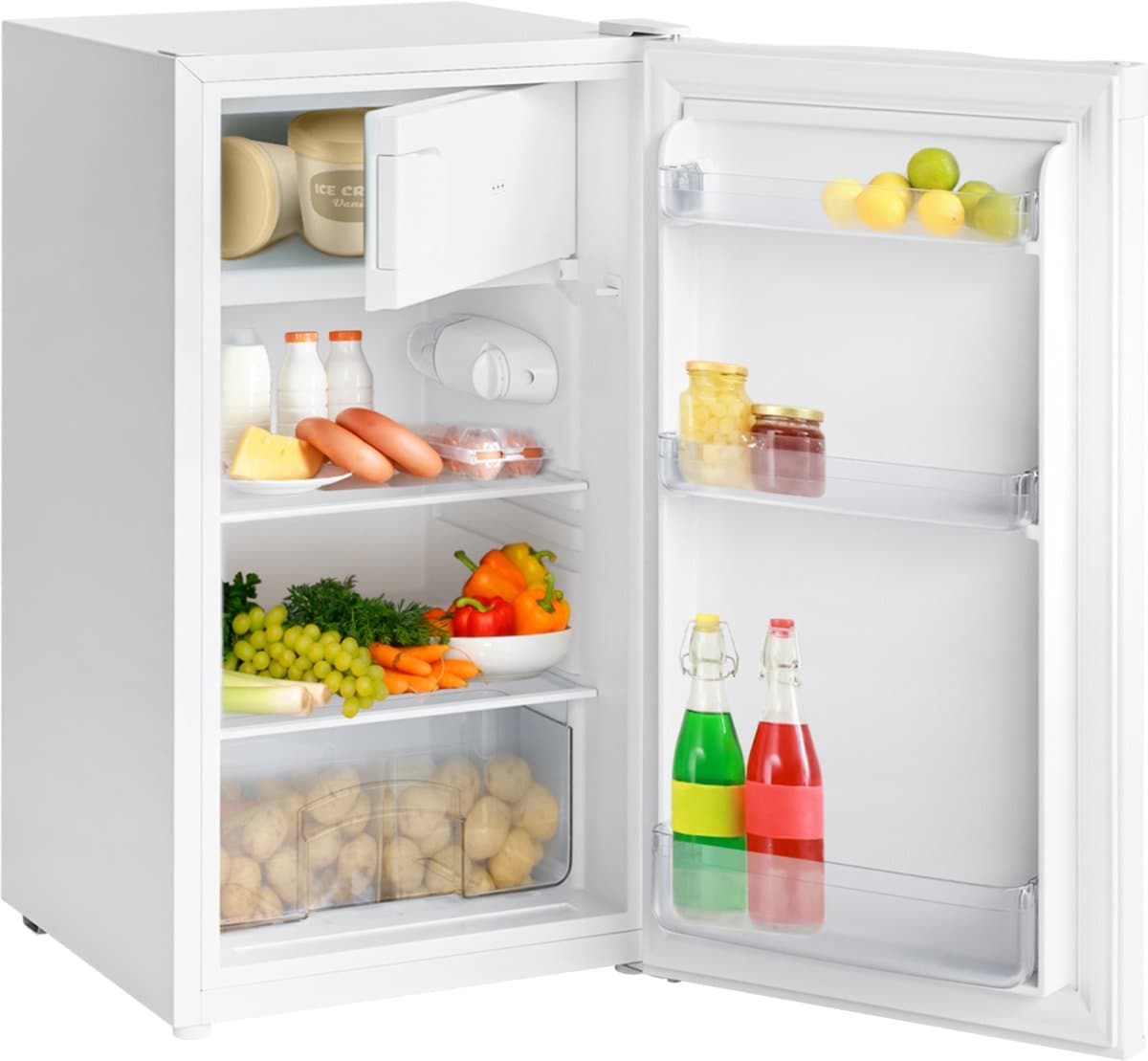 KitchenBrothers Koelkast - 81L - Tafelmodel Koelkast met Vriesvak - Koelvriescombinatie - IJskast - Frigo - Vrijstaand - Wit — afbeelding 1