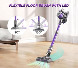 Lichtgewicht Stofzuigers 30000Pa 300W - Draadloos met LED Display - Flexibel om Onder Meubels Schoon te Maken — thumbnail 3