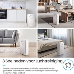 Luchtreiniger met True HEPA luchtfilter voor mensen met allergieën, CADR 218m³ voor maximaal 40m² en 99,97% filterprestaties tegen pollen, stof, rook - Voor een betere luchtkwaliteit — thumbnail 2