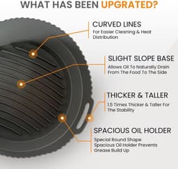 NatuurNook® Airfryer siliconen bakje - Airfryer accessoires - Vaatwasser veilig - BPA-vrij - Grijs — thumbnail 4