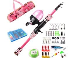 Vishengel Set Voor Beginners - 1.2M - Inclusief Opbergtas, Hengel & Doosje met Accessoires - Vishengel Kinderen - Complete Hengelset - Vishengelset - Vishengel Set - Hengel - Hengel - Vishengel set - Vishengel Kinderen - Leuk Voor Op Vakantie