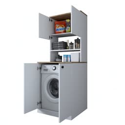 KD102 Wasmachinekast | 100% MELAMINE | Wit, Walnoot - Emob - wasmachinekast_enkel - Wit - Spaanplaat — thumbnail 5