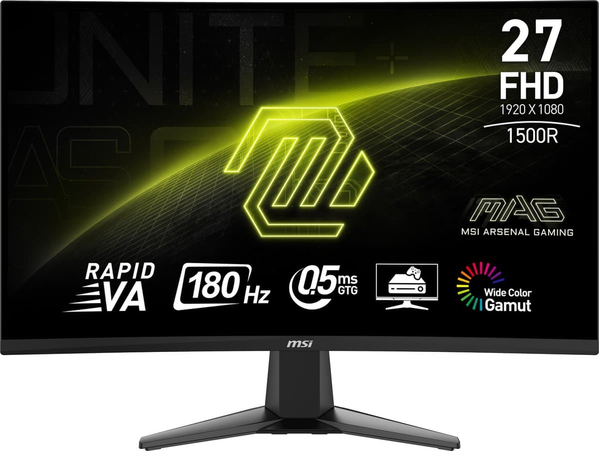 MSI MAG 27C6F - FHD Curved Gaming Monitor - 180Hz - 27 Inch — afbeelding 1