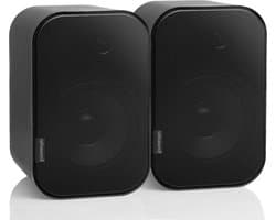 Artsound UNI30, Set van 2 passieve luidsprekers, 2-weg hifi luidspreker, 20-60 watt, muurbeugel met kogelgewricht, geschikt voor ruimtes tot 40 m² zoals keuken, café, magazijn, kleur: zwart