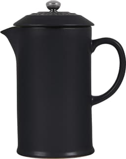 Cafetière French Press van aardewerk - 1 liter - 3-4 kopjes - satijnzwart - Le Creuset stainless steel press — thumbnail 3
