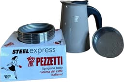 Pezzetti - Italiaanse espressomaker - koffiemaker - 10 kops - roestvrijstaal - inductie - gas - elektrisch - percolator - moka pot - grijs — thumbnail 2