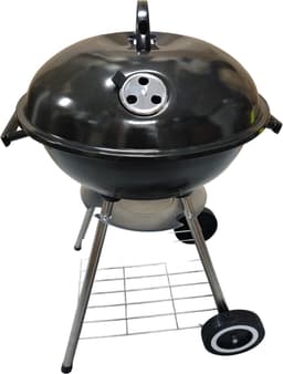 Premfy Luxe Kogelbarbecue - Houtskoolbarbecue - Ronde Barbecue op Wielen - 46x76 cm - Instelbaar Luchtrooster - Grilloppervlak Ø 45 cm - Met As Vanger - BBQ Grill - Kettle - Zwart — thumbnail 1
