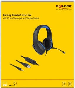 Gaming-headset over-ear met 3,5 mm stereo-jack en blauw LED-licht voor pc, laptop en gameconsoles — thumbnail 4