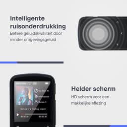 Quretto - MP3 Speler met Touchscreen en Bluetooth - Met clip - Voice Recorder - Met FM radio - Incl. Oordopjes - inclusief 64 GB SD kaart — thumbnail 3