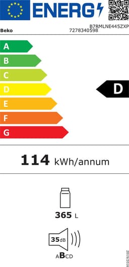 Beko B7RMLNE445ZXP, 365L , No Frost , Zuinig , Premium RVS Deur met Display — thumbnail 5