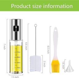 Olijfolie Sprayer deluxe - Olijfolie Fles Verstuiver voor Keuken - 8-delige set - olijfolie diffuser - keuken spray - inclusief trechter - BBQ Accesoires - Airfryer - Cooking Spray - Oliespray - Oliefles - Bakspray - geleverd met schoonmaakborstel — thumbnail 6