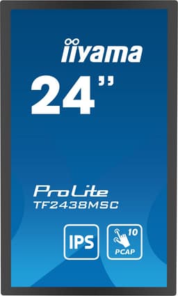 Iiyama TF2438MSC-B1 60,5 cm 10-punts optisch gebonden PCAP open frame led-aanraakmonitor met IPS-paneel, rand-tot-rand glas, anti-vingerafdrukcoating en metalen behuizing, 600 cd/m², full HD, zwart — thumbnail 2