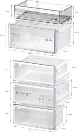 Bosch KGN39VXCT - Serie 4 - Koelkast - Koel-vriescombinatie - Zwart - Total No Frost nooit meer je vriezer ontdooien - VitaFresh houd etenswaren langer vers met extra ruime vershoudlades - Led verlichting - Energielabel C — thumbnail 13