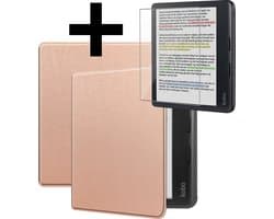 Hoes Geschikt voor Kobo Libra Colour - E-reader Bescherm Hoesje Case Sleep Cover Met Screenprotector - Hoes Geschikt voor Kobo Libra Colour Hoesje - Rosé Goud