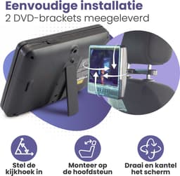 Caliber Draagbare DVD Spelers met Dvd-bracket - 9 Inch Scherm - Dvd speler auto 2 schermen - Werken ook los van elkaar - Oplaadbaar (mpd298-set) — thumbnail 3