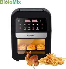 Biolomix - 7L - Airfryers - 8 in 1 - Multifunctionele Elektrische Oven - 1400 Watt - Led Touchscreen - Met Venster - Air Fryer - RVS — thumbnail 1