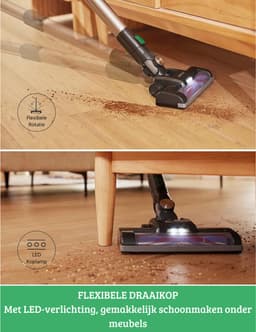 Luxe Stofzuiger zonder Zak – Op Accu – Draadloos – Vlekkenreiniger – Tapijtreiniger – Vacuum Cleaner – Lichtgewicht – Groen — thumbnail 4