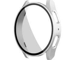 Stravo Screen protector case voor Samsung Galaxy Watch 7 - 44mm - Full Cover Hard Case / Beschermend Hoesje - Zilver - Samsung Galaxy Watch 7 - 44mm screenprotectors