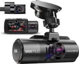 Vantrue N4 3 Lens Dashcam 1440P+1440P+1080P auto-camera, 4K 3840 x 2160P voor infrarood nachtzicht, 24/7 parkeermodus, WDR 2,45 inch IPS, hittebestendig supercondensator dashcam G-sensor max 512 GB — thumbnail 1